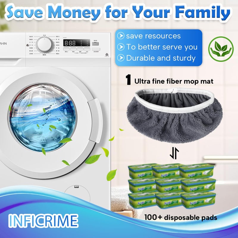 INFICRIME 6 Pack Reusable Microfiber Mop Pads Compatible with Swiffer Sweeper Mop  Dry Sweeping Cloths & Wet Mopping Cloths  Washable Mop Pads for Surface/Hardwood Floor Cleaning (Mop is Not Included) - Image 4